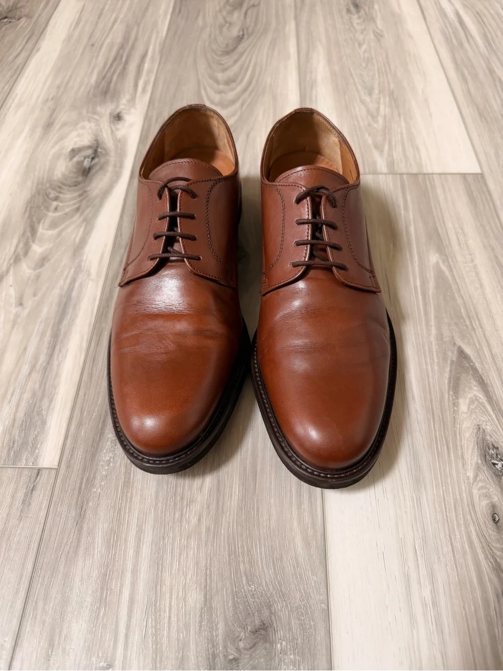 Florsheim Limited Brown Leather Plain Toe Derby Dress Shoes Men’s 9 D